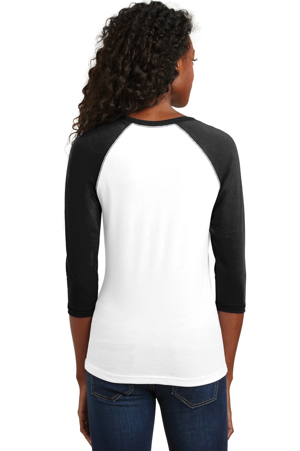 DISCONTINUED District® - Juniors 50/50 3/4-Sleeve Raglan Tee