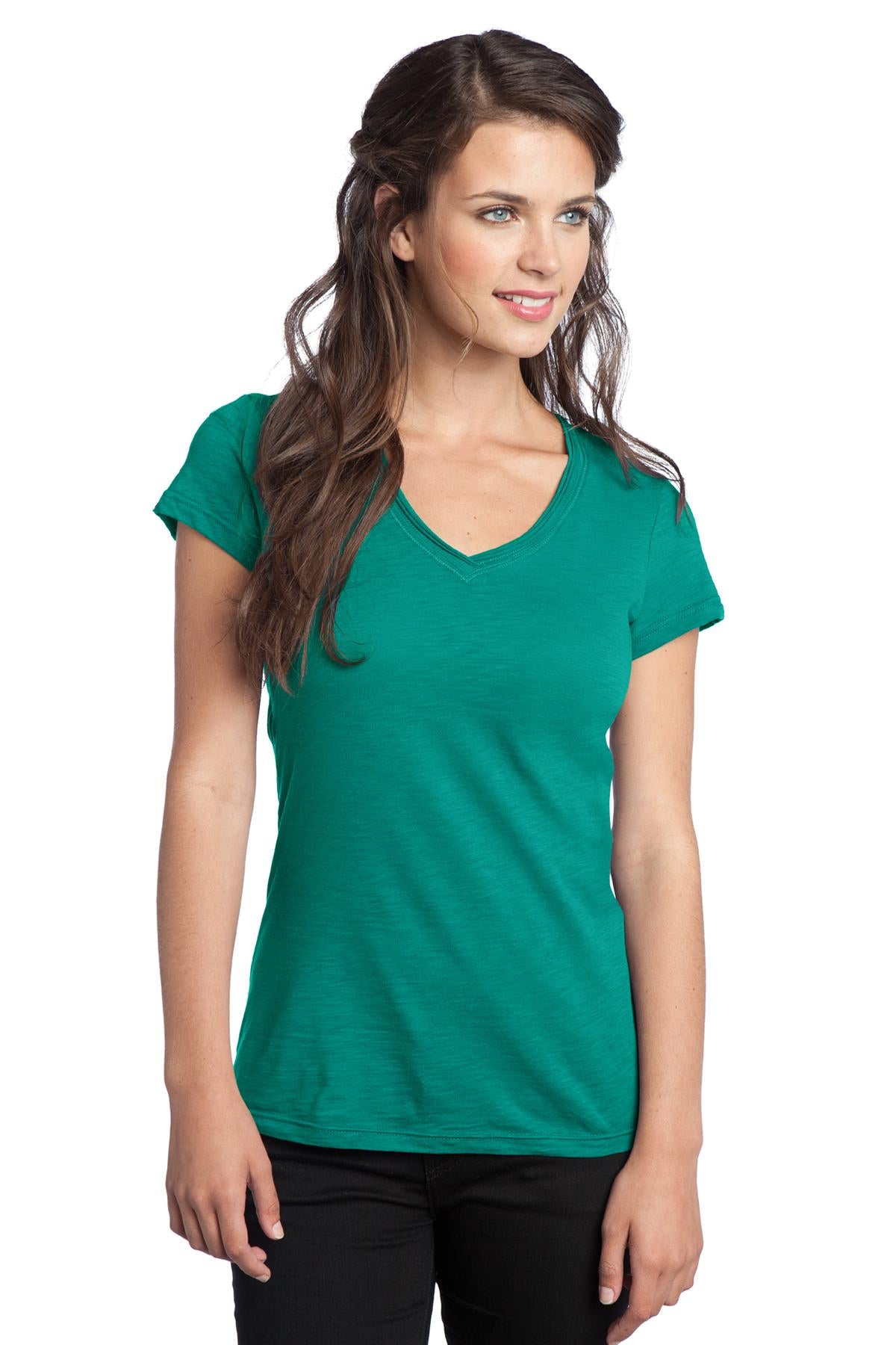 DISCONTINUED District® Juniors Slub V-Neck Tee