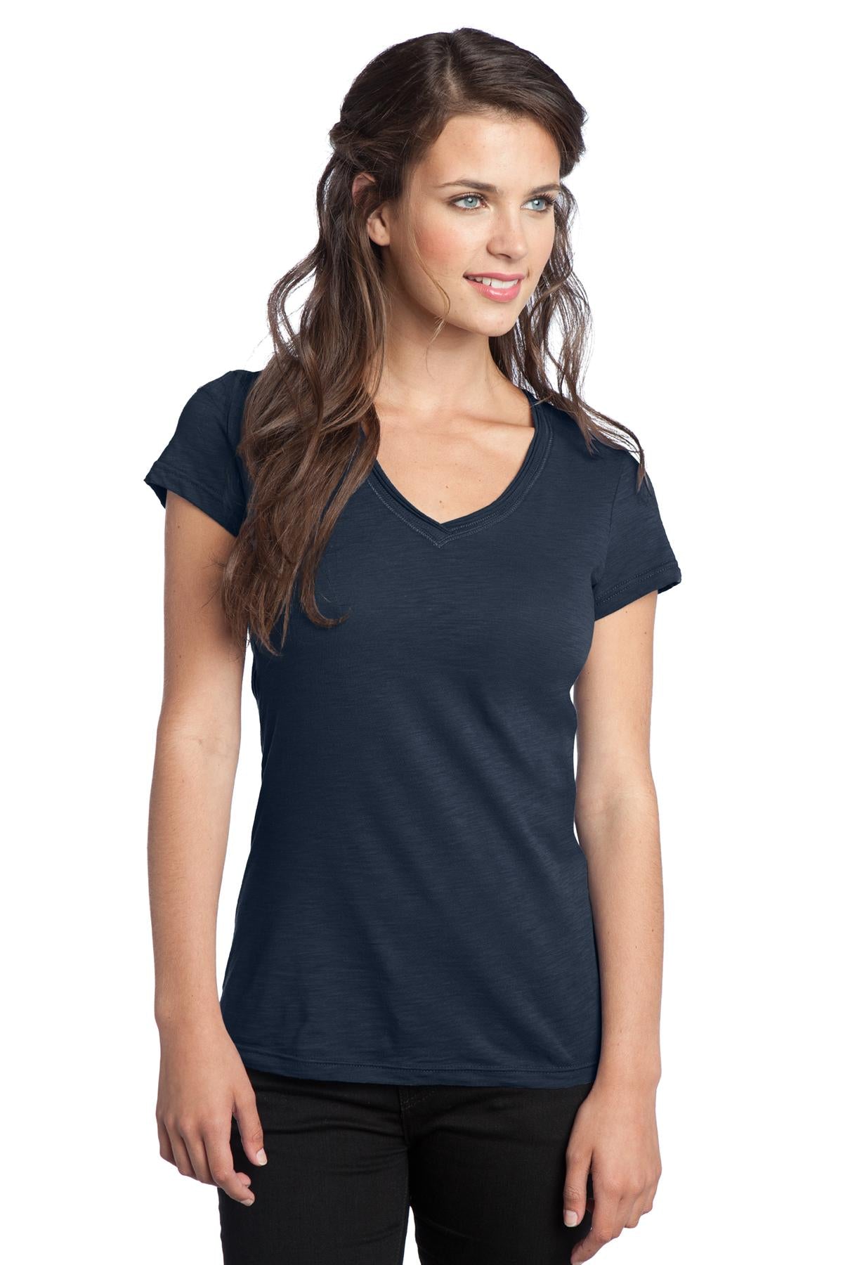 DISCONTINUED District® Juniors Slub V-Neck Tee