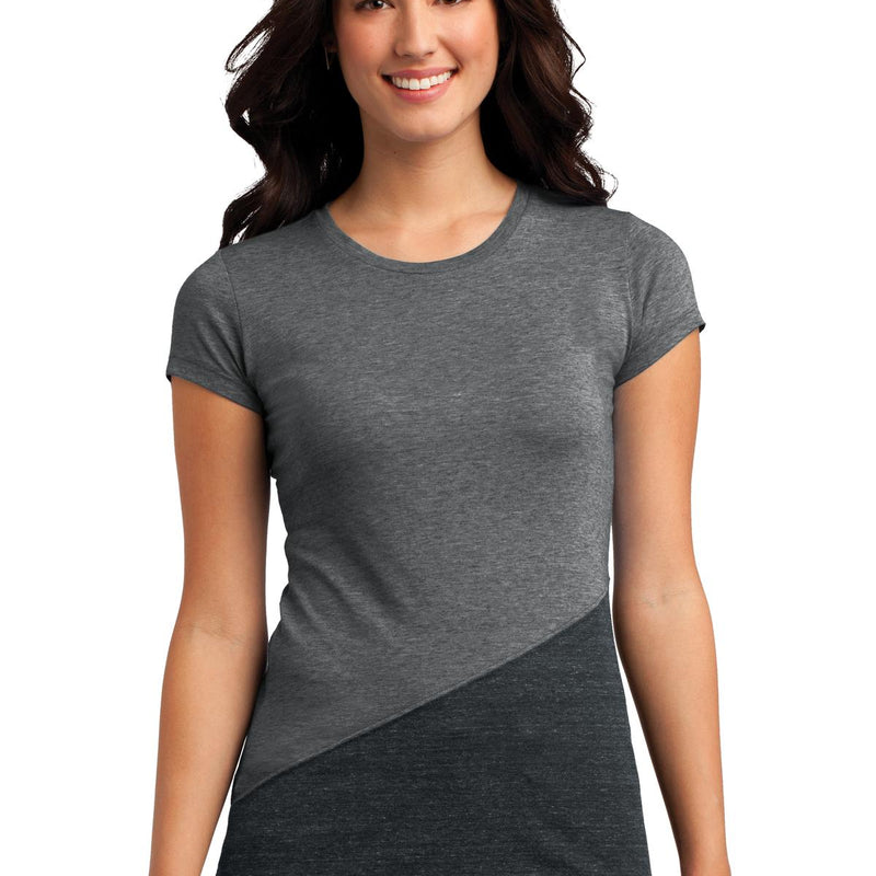 District® Juniors Tri-Blend Pieced Crewneck Tee