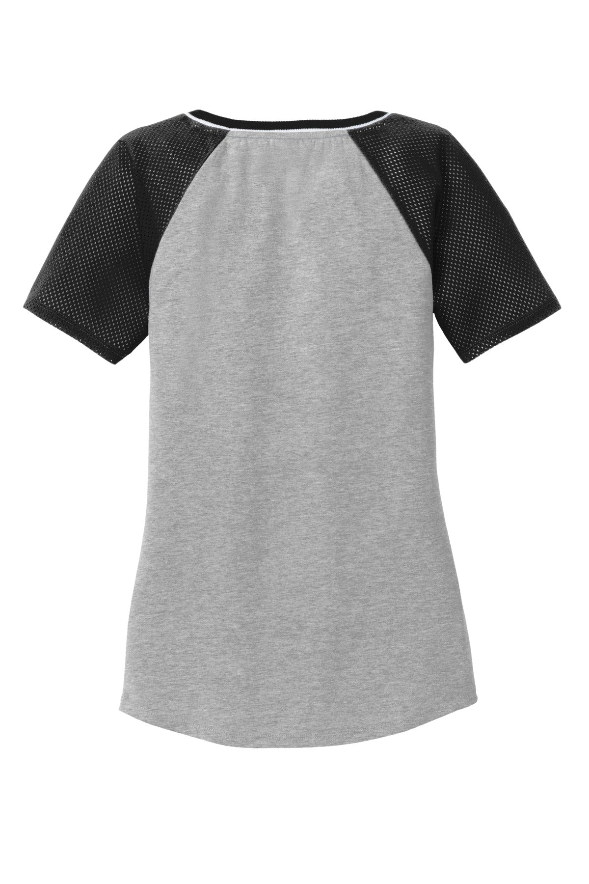 DISCONTINUED District® Juniors Mesh Sleeve V-Neck Tee