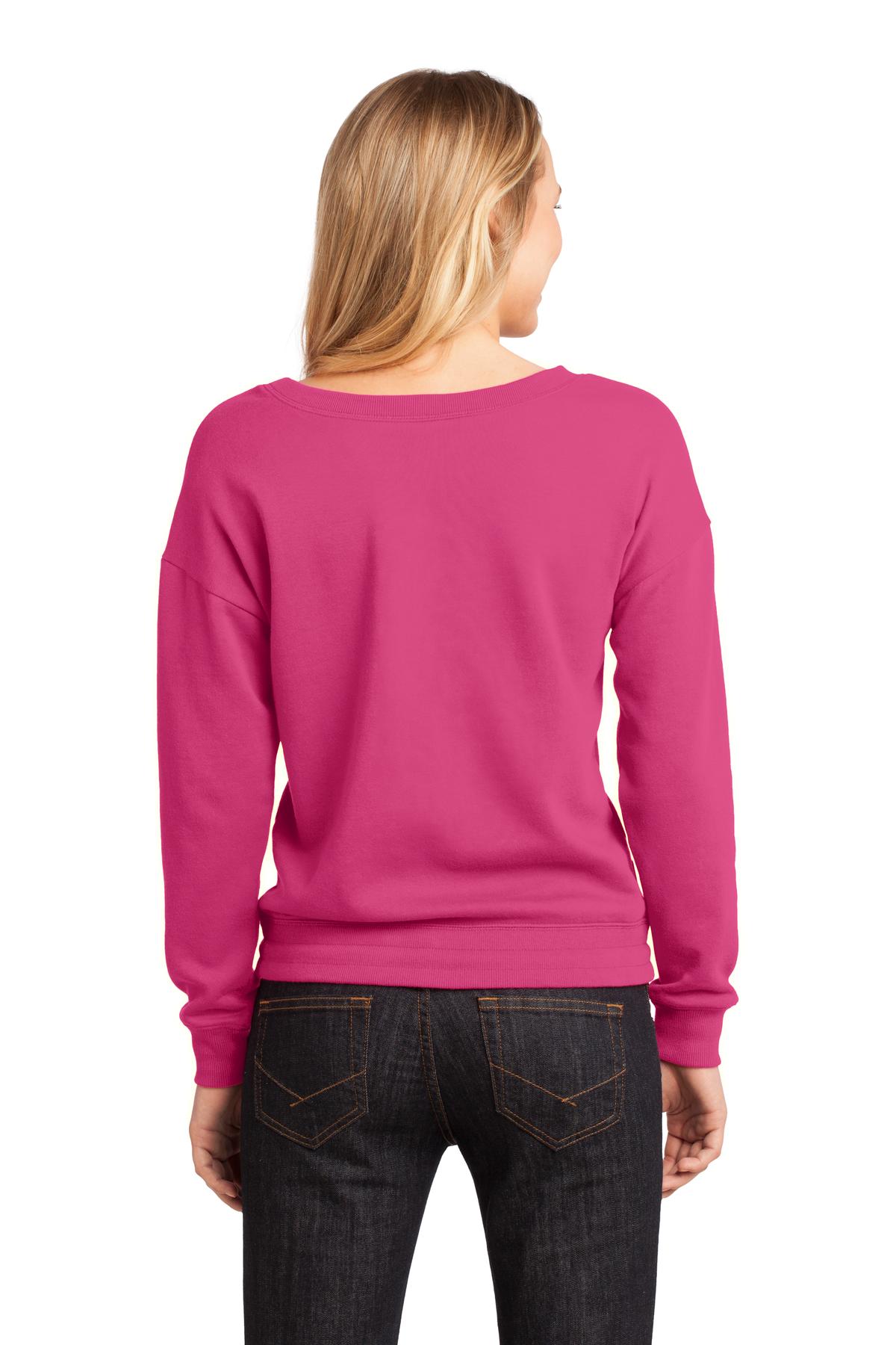 DISCONTINUED District® - Juniors Core Fleece Wide Neck Pullover