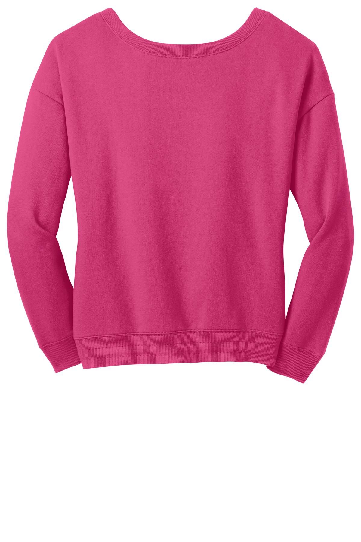 DISCONTINUED District® - Juniors Core Fleece Wide Neck Pullover