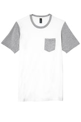 DISCONTINUED District® Young Mens Very Important Tee® with Contrast Sleeves and Pocket