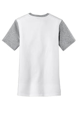 DISCONTINUED District® Young Mens Very Important Tee® with Contrast Sleeves and Pocket