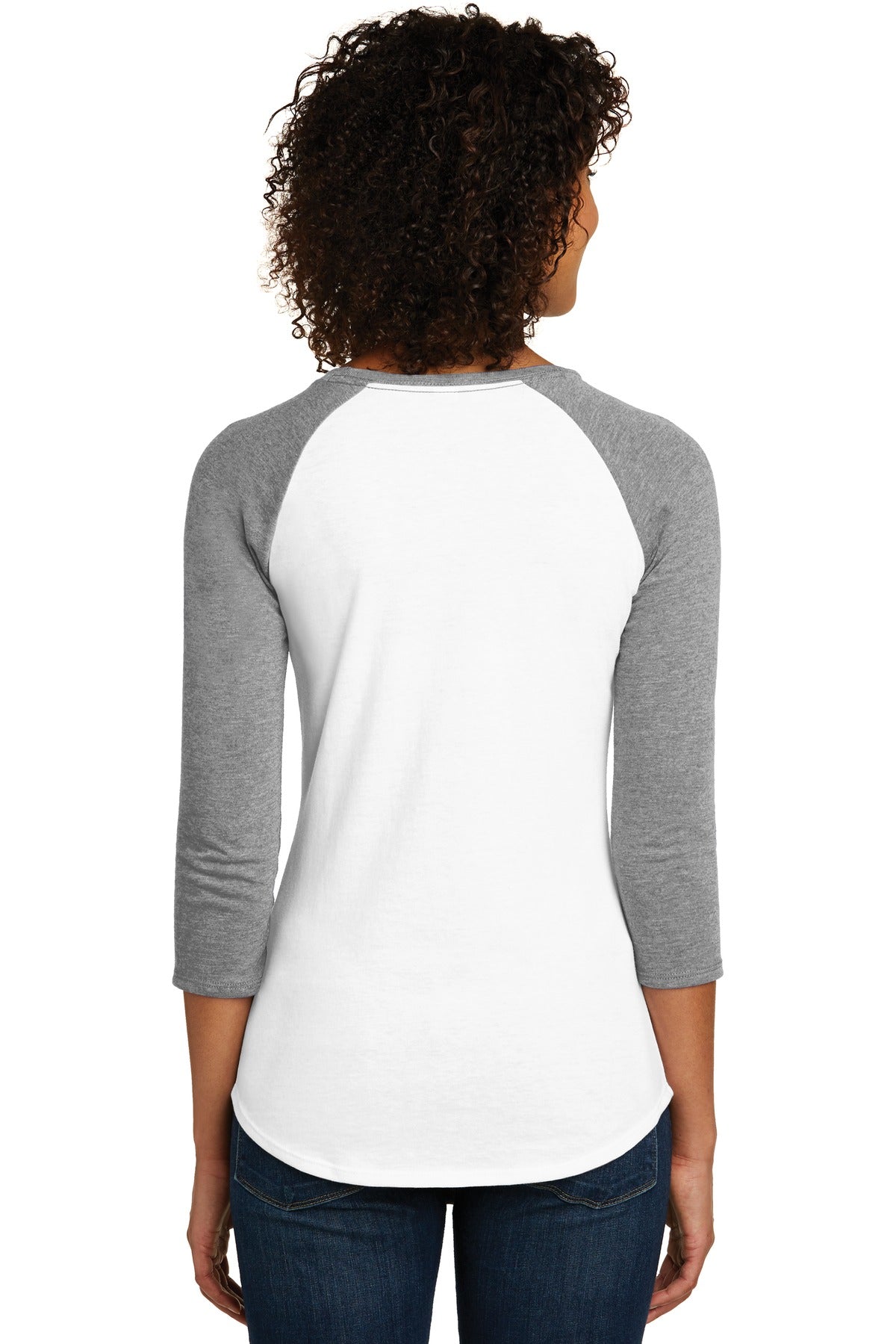 DISCONTINUED District® Women's Fitted Very Important Tee® 3/4-Sleeve Raglan