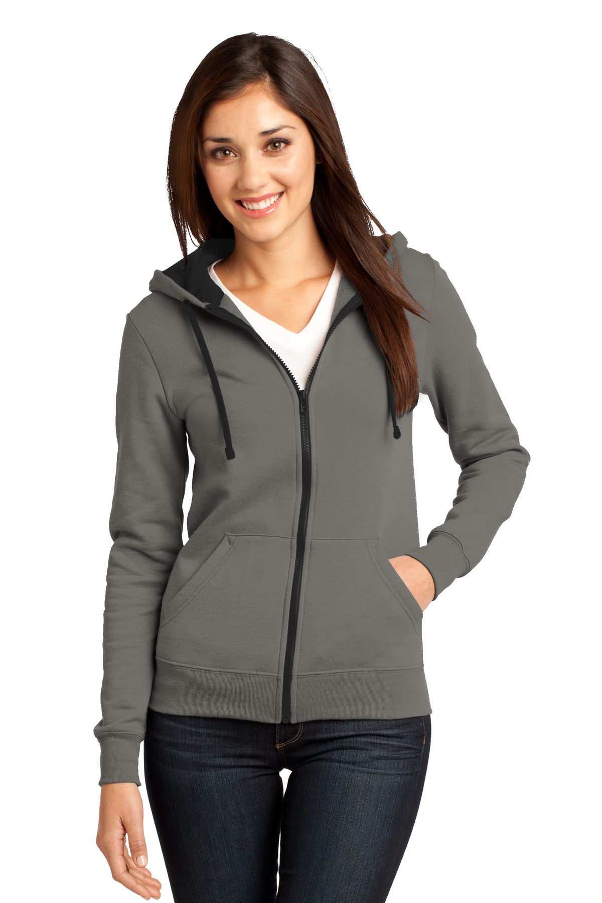 DISCONTINUED District® - Juniors The Concert Fleece® Full-Zip Hoodie