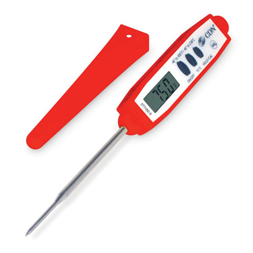 CDN ProAccurate Quick-Read Thin Tip Thermometer, Red