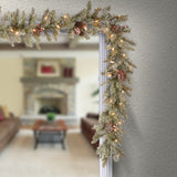 9FT Pre-Lit Dunhill Fir Garland with Clear Lights