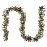 Pre-Lit Dunhill Fir Garland with Clear Lights, 9 Foot