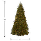 10ft Pre-Lit Dunhill Fir Christmas Tree with Clear LED Lights