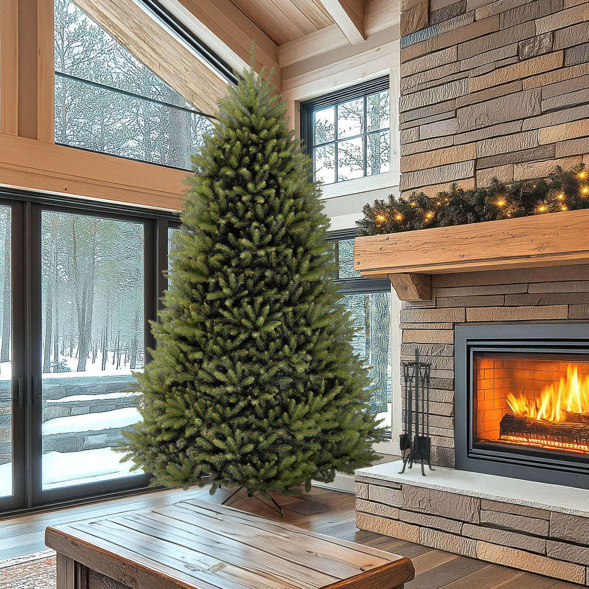 10ft Dunhill Fir Full Artificial Christmas Tree with Hinged Branches