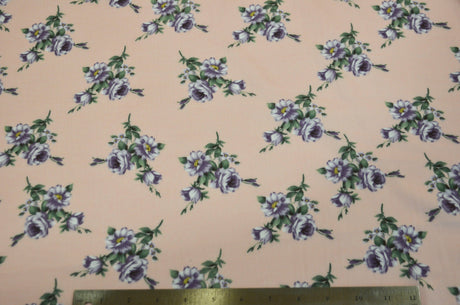 Love Flower Rayon Challis Fabric - Floral Print, 58/60" Width (1 Yard)