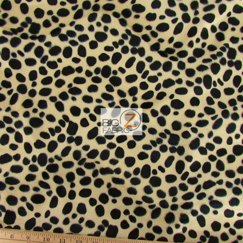 Taupe Velboa Dalmatian Dog Animal Short Pile Fabric