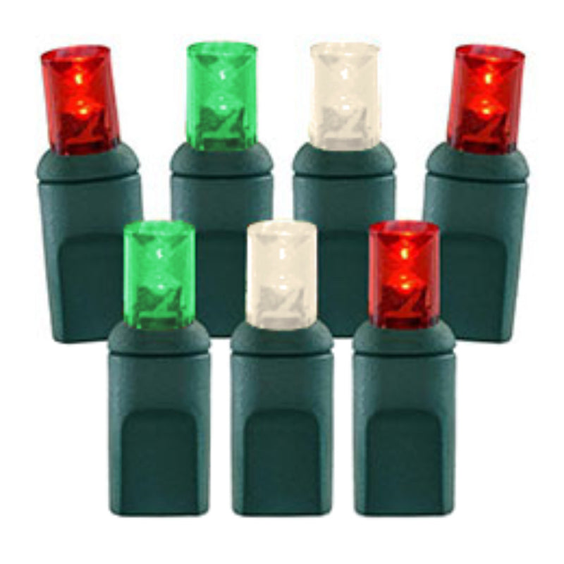5mm Warm White / Red / Green LED Lights – 70L 4" Spacing Multi-Color String Light