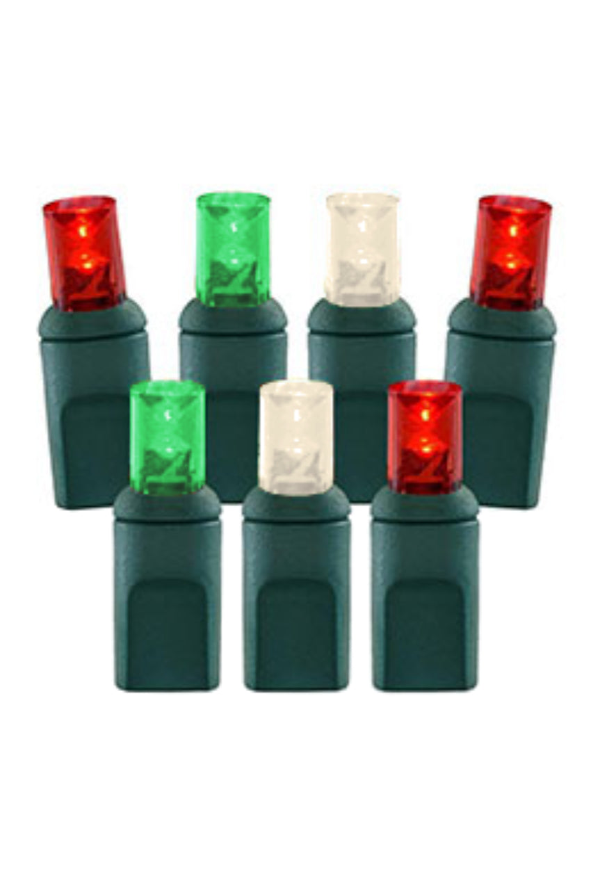 5mm Warm White/Red/Green - 70L 4" Spacing
