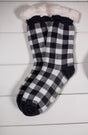 Buffalo Plaid Thermal Slipper Socks with Non-Slip Grippers