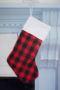Buffalo Check Stocking with White Trim