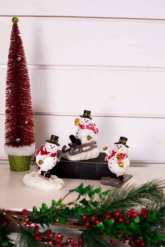 Resin Playing Jolly Snowman