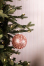 4.5” Pink Glitter Sequin Iced Ball Christmas Ornaments