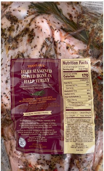 Herb Seasoned Brined Bone In Half Turkey - 1 Lb