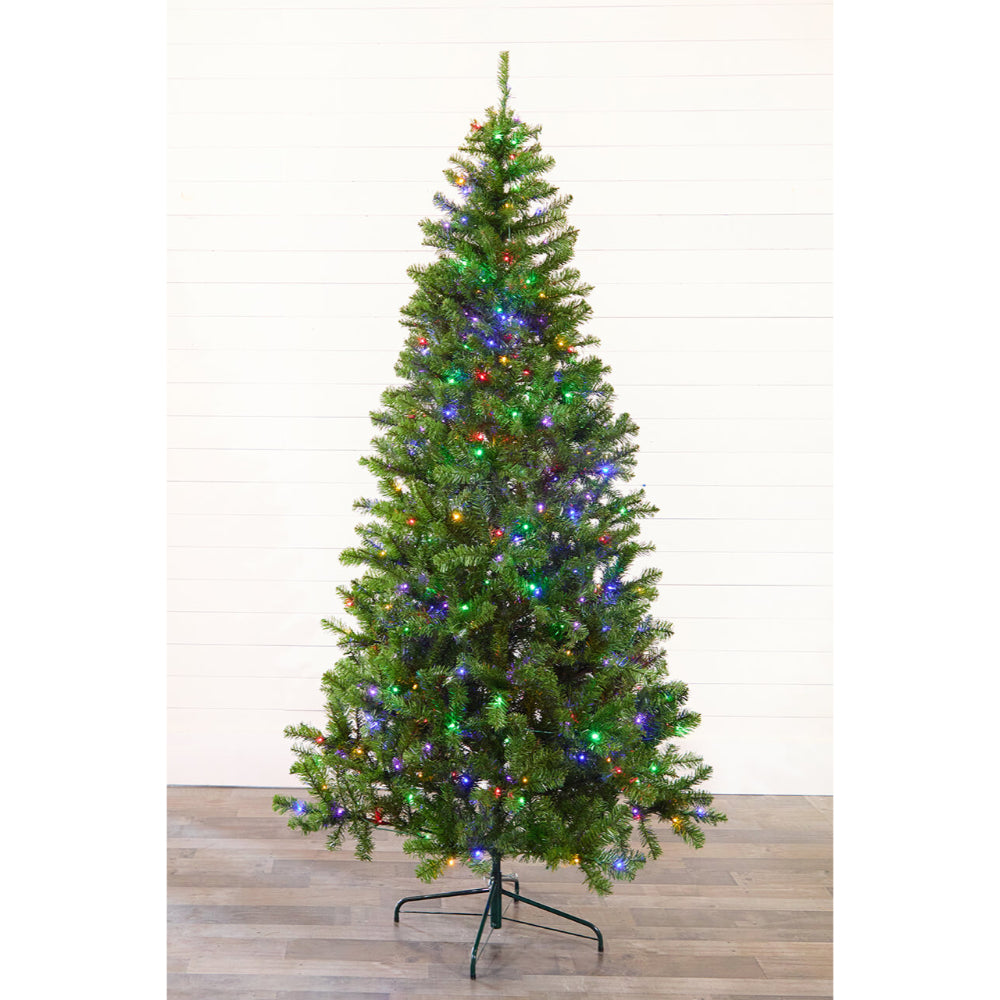 7.5' Green River Pine Artificial Christmas Tree with 400 Color-Changing Lights