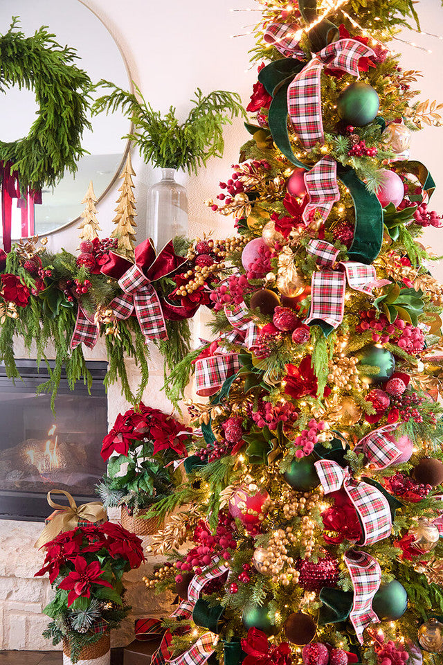 24" Potted Poinsettia Classic Red Christmas Floral Décor