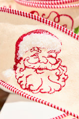 4" x 5 Yard Embroidered Santa Face/Believe Ribbon