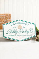14-Inch Holiday Baking Company Metal Sign Rustic Decor
