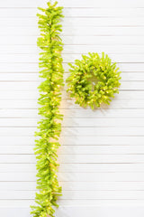 9 Foot Lime Green Garland with LED Lights 270 Tips Christmas Holiday Decor
