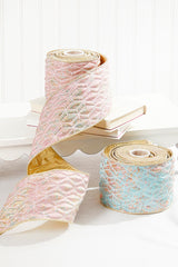 4" x 5 Yard Pink Chadwick Dupioni Back Ribbon
