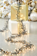 25' Platinum Elite Cluster Lights 760 LED Warm White Green Cord Premium Holiday Lighting
