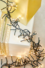 25' Platinum Elite Cluster Lights 760 LED Warm White Green Cord Premium Holiday Lighting