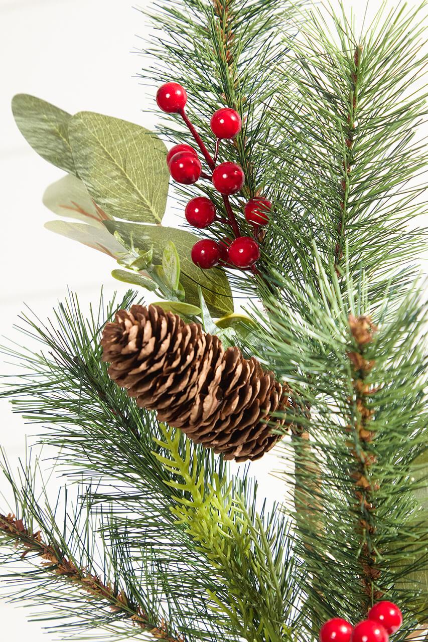 29” Mixed Pine Berry Pinecone Spray