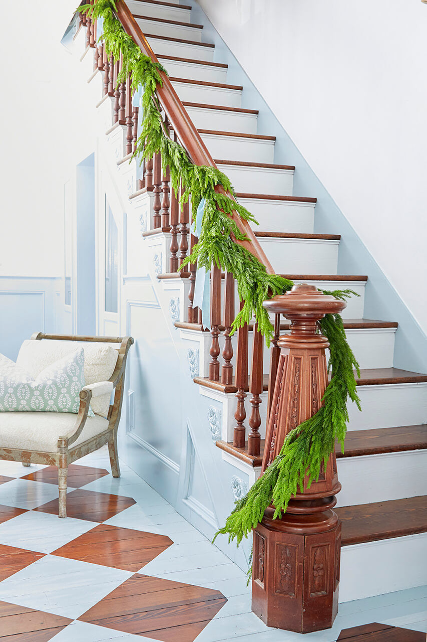 192" Real Touch Norfolk Pine Garland Extra Long Lifelike Christmas Holiday Mantel Stair Decoration