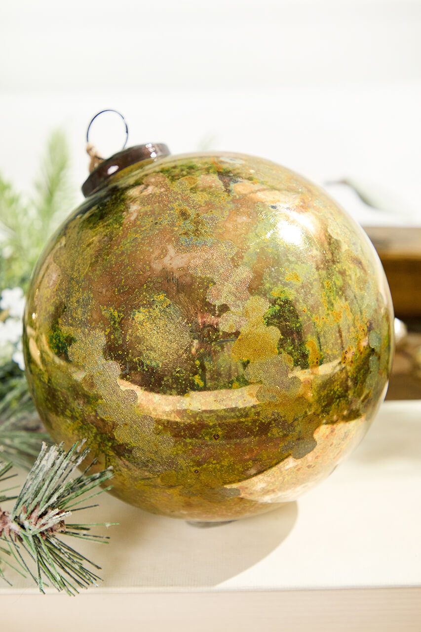 5" Etched Brilliant Gold Ball Ornament