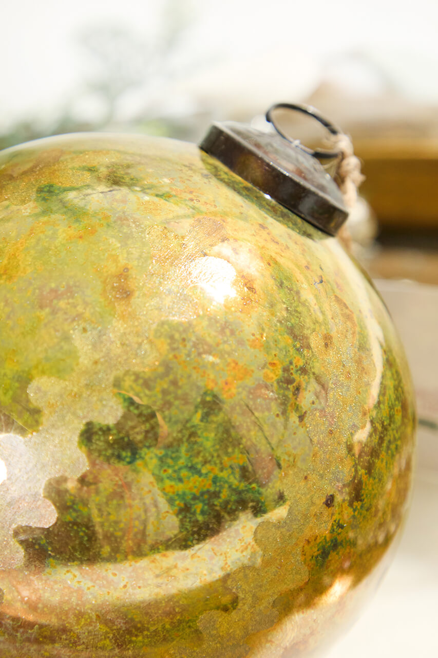 5" Etched Brilliant Gold Ball Ornament