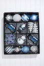 Christmas Shatterproof 25 Piece Assortment - Silver, Blue