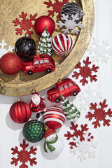 Christmas Shatterproof 25 Piece Assortment - Red, Green, White