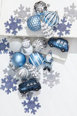 Christmas Shatterproof 25 Piece Assortment - Silver, Blue