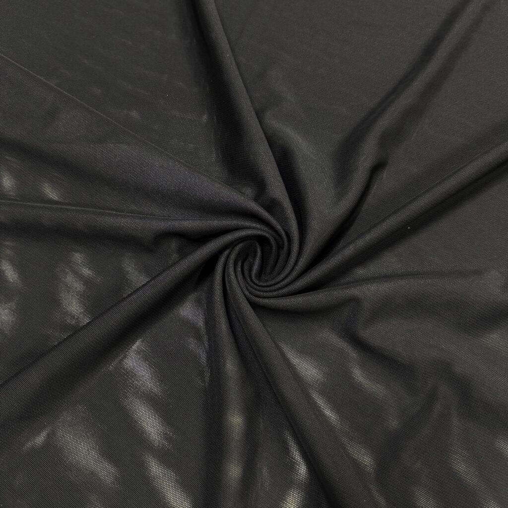 Power Mesh Recycled Poly Spandex Fabric Black