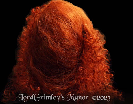 red synthetic wig fiber costume wig for halloween costumes and displays