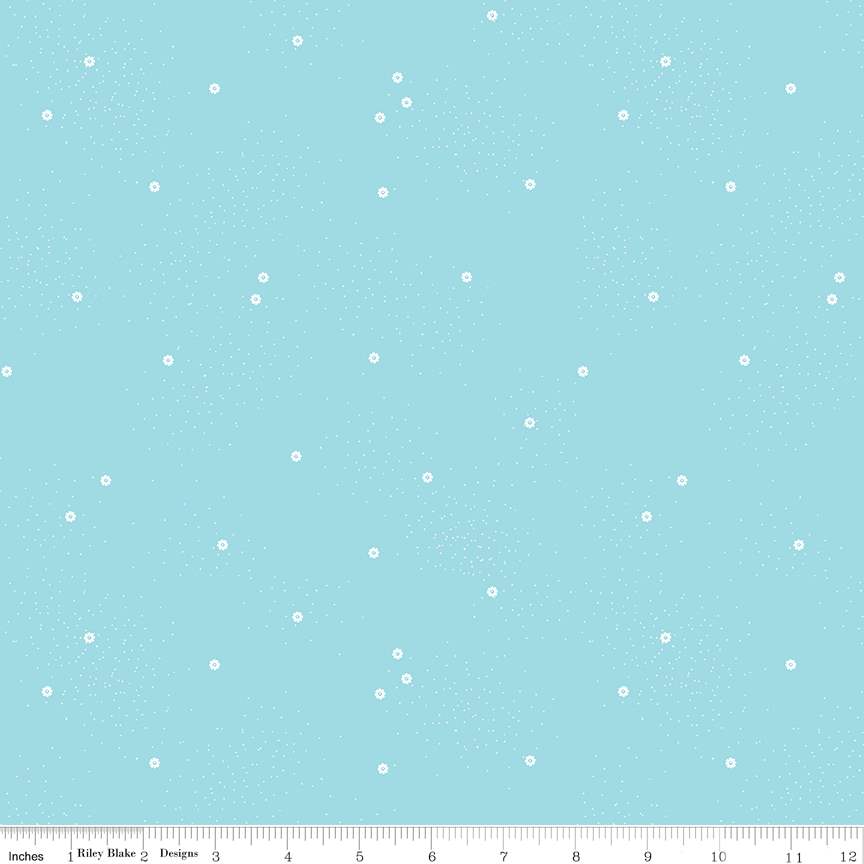 Cotton Wideback Fabric Dainty Daisy Waterfall 107/108"