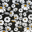 Swim Knit Daisies on Black Poly Spandex