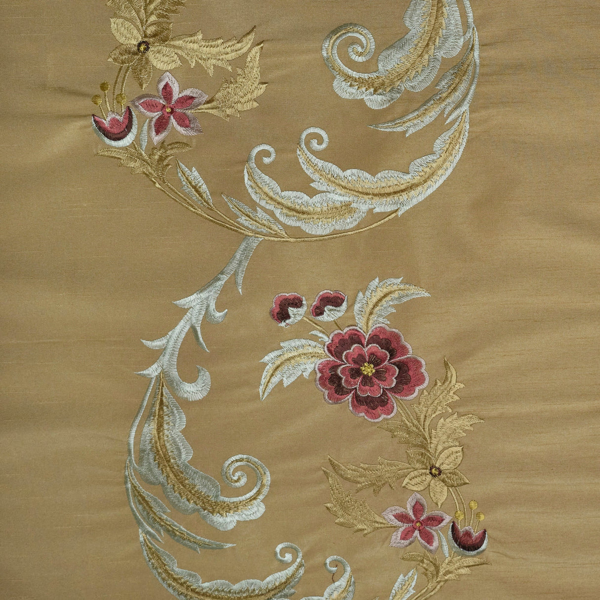 Embroidered Floral Drapery Window Curtain Fabric Daisy