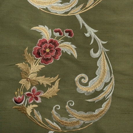 Embroidered Floral Drapery Window Curtain Fabric Daisy