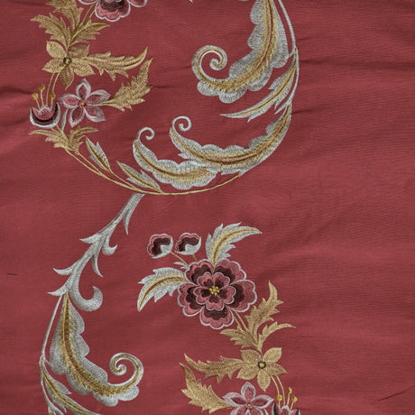 Embroidered Floral Drapery Window Curtain Fabric Daisy