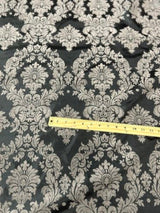 1 Yard Damask Flocking Taffeta Fabric Elegant Velvet Pattern 58 Inches Wide