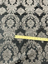 1 Yard Damask Flocking Taffeta Fabric Elegant Velvet Pattern 58 Inches Wide