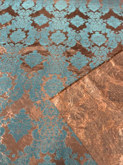 1 Yard Damask Flocking Taffeta Fabric 58 Inches Wide Elegant Velvet Design for Weddings & Décor